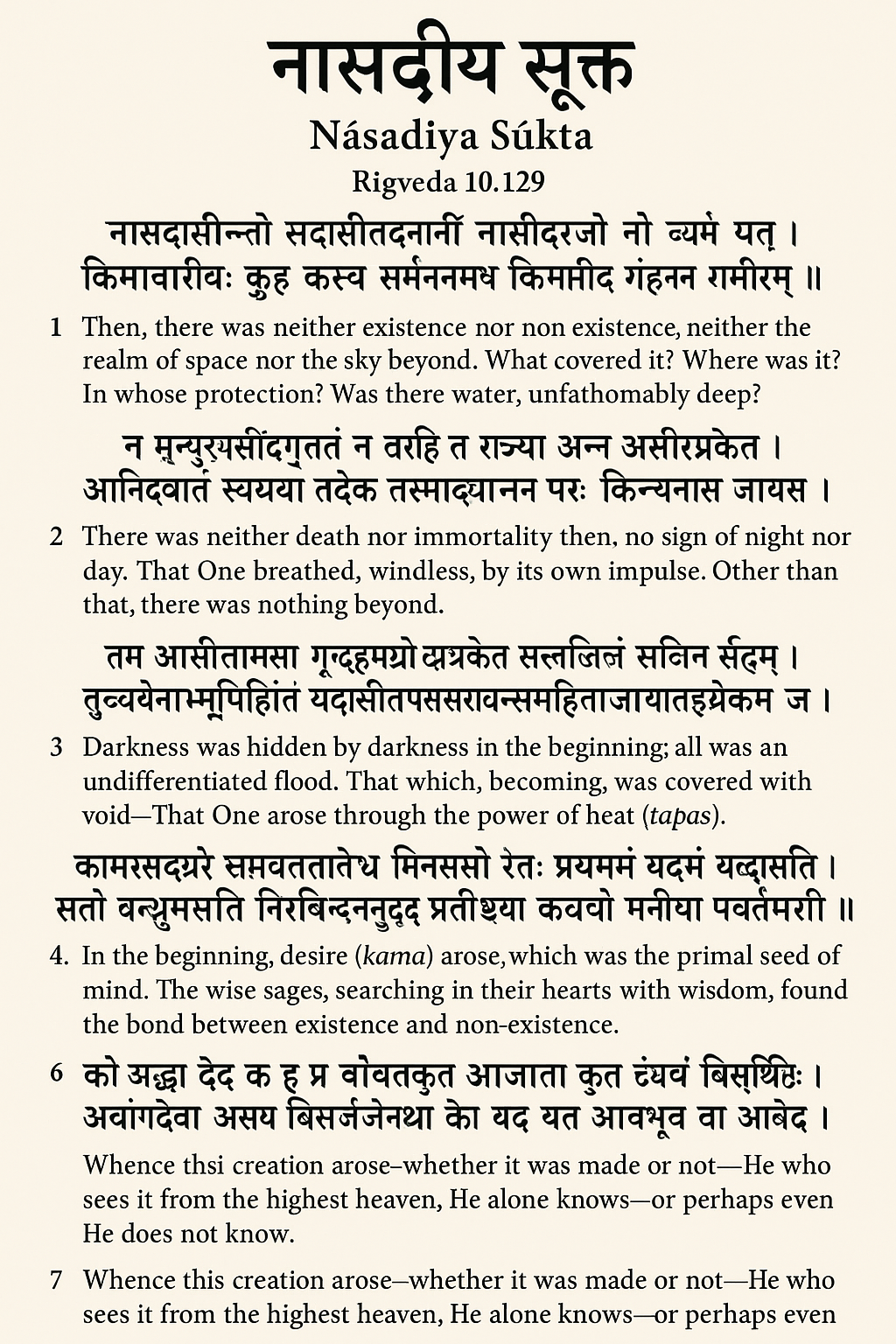 The Nasadiya Sukta: The Rig Veda’s Hymn of Creation and Cosmic Inquiry