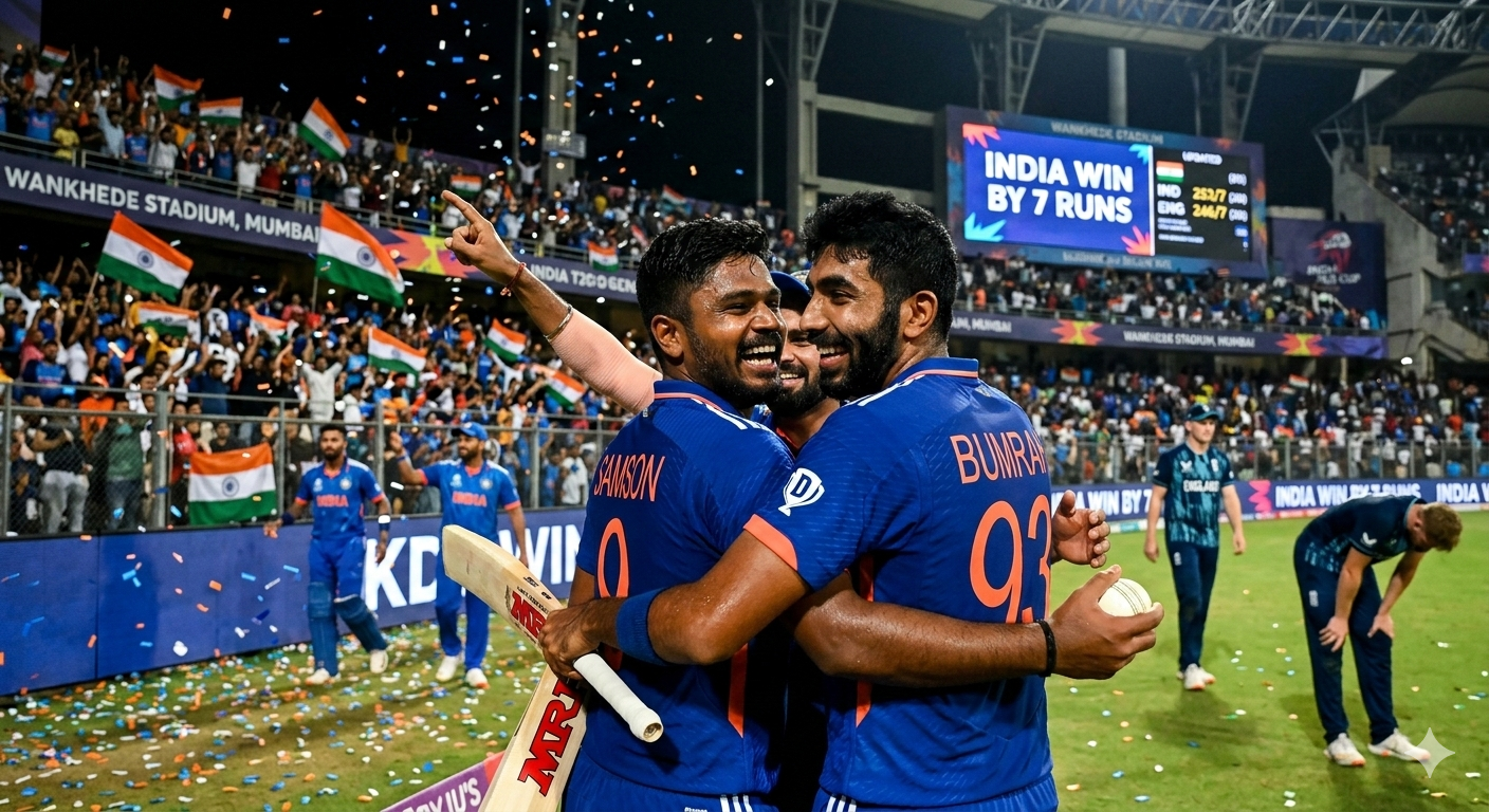 IND vs ENG T20 World Cup 2026: Sanju Samson’s 89 Helps India Beat England, Set Up Final vs New Zealand